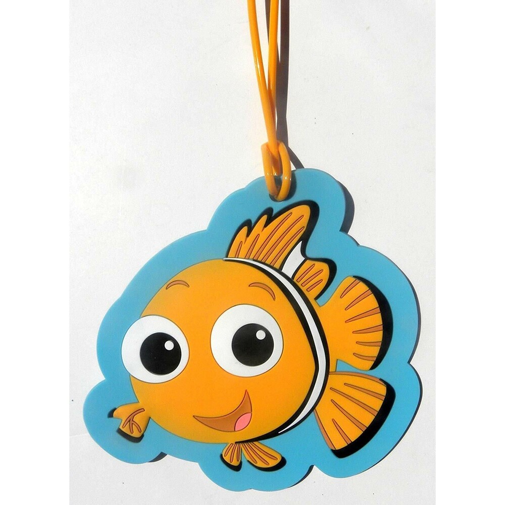 Disney Parks Blue Yellow Luggage Tag Disney Pixar Finding Nemo Rubber NEW